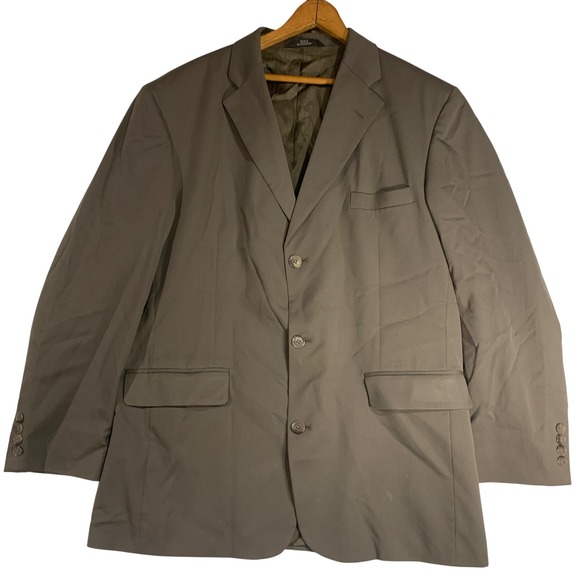Haggar Black Label Men's Taupe Brown 3 Button Blazer Jacket Business Casual‎ - Picture 1 of 9